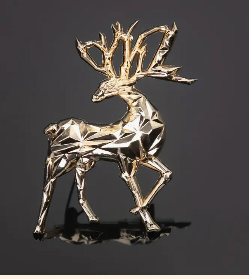 Broche renne en or