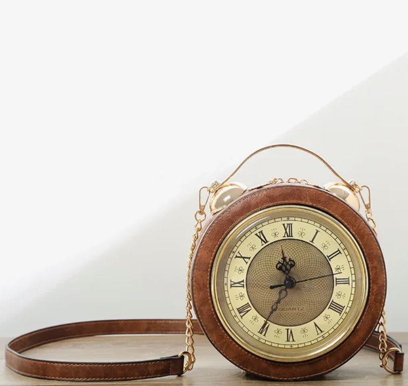 Brown (working) Clock Handbag