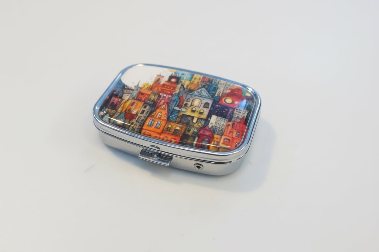 Colorful Town Pill Box