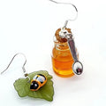 Boucles d'oreilles miel et abeille