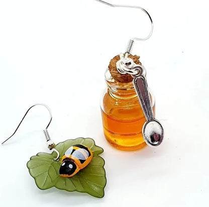 Honey and  Bee Earrings