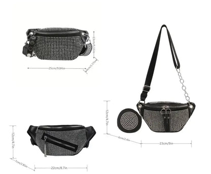 Studded diamanté waist bag