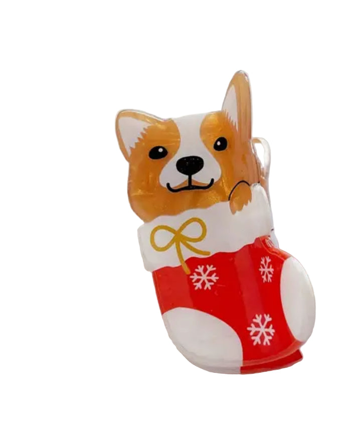 Christmas Dog Claw Hair Clip