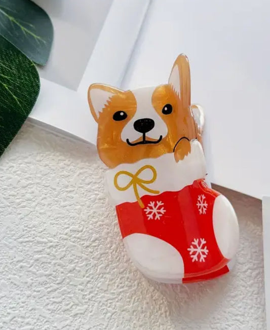 Christmas Dog Claw Hair Clip