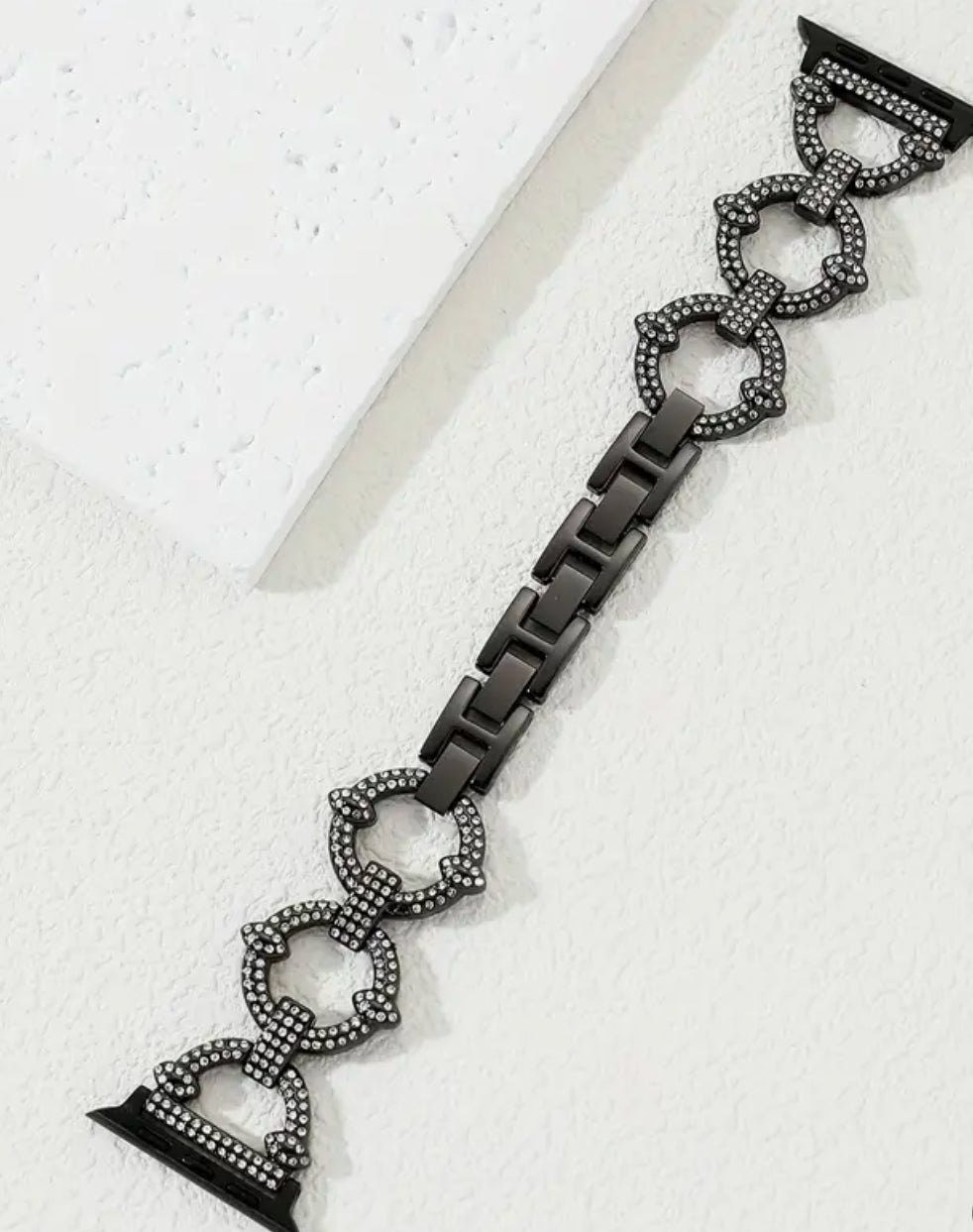 Bracelet Apple Watch en acier inoxydable avec strass (42/44/45/49 mm) (3 couleurs)