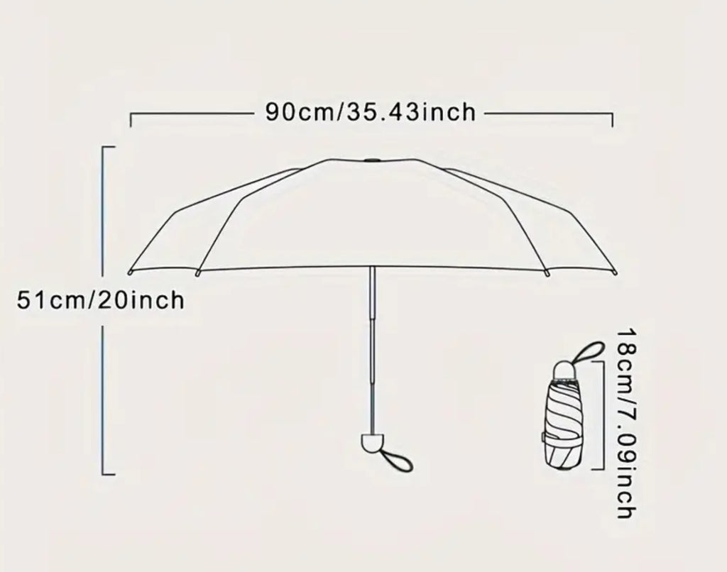 Parapluie compact vert avec protection UV