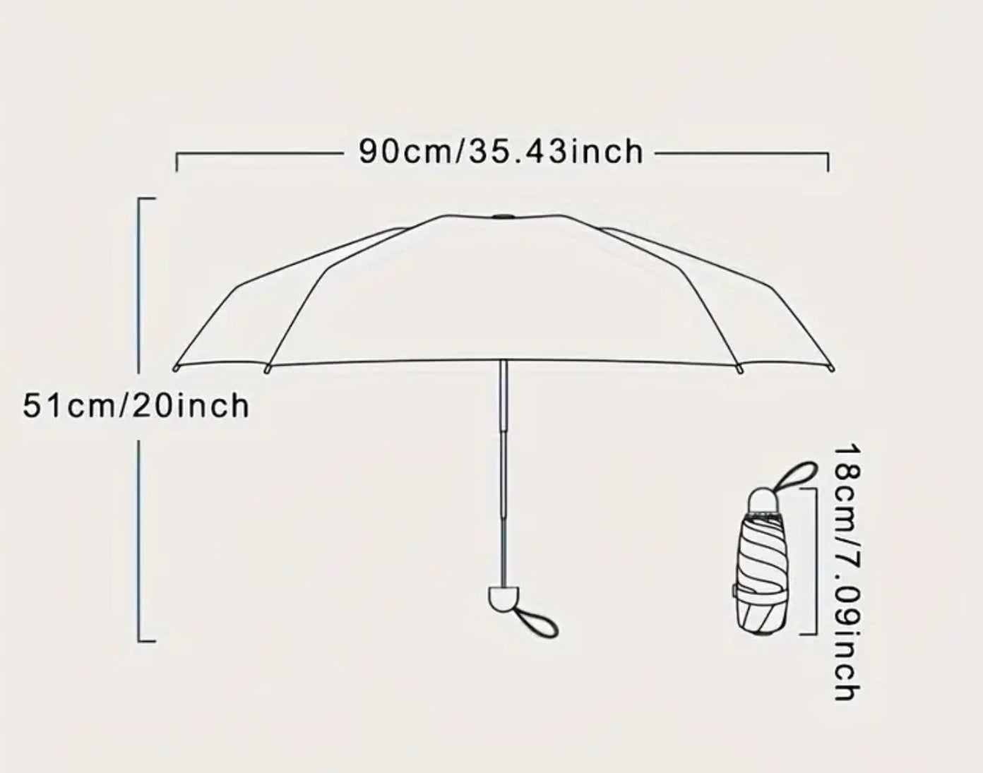 Parapluie compact vert avec protection UV