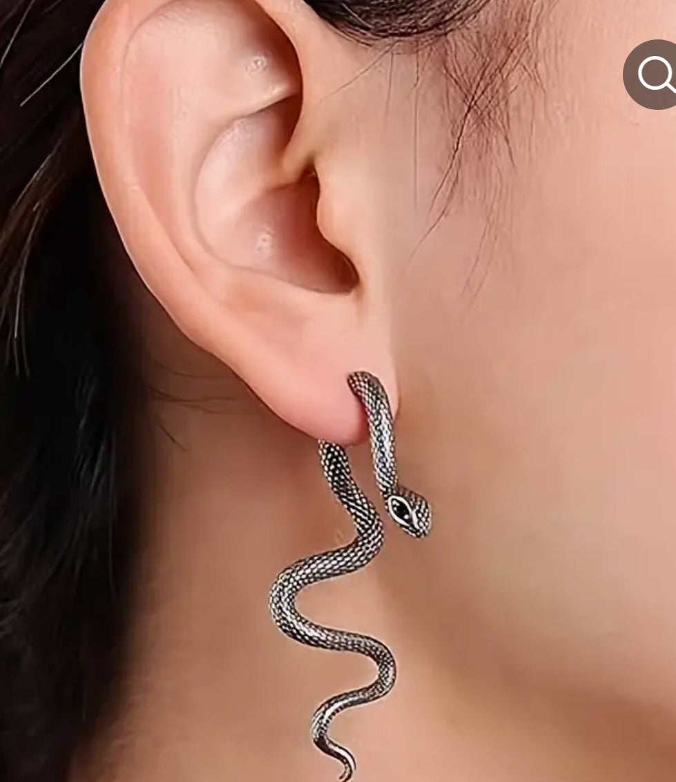 Boucles d'oreilles serpent en argent