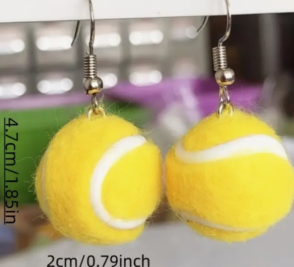 Tennis ball earrings