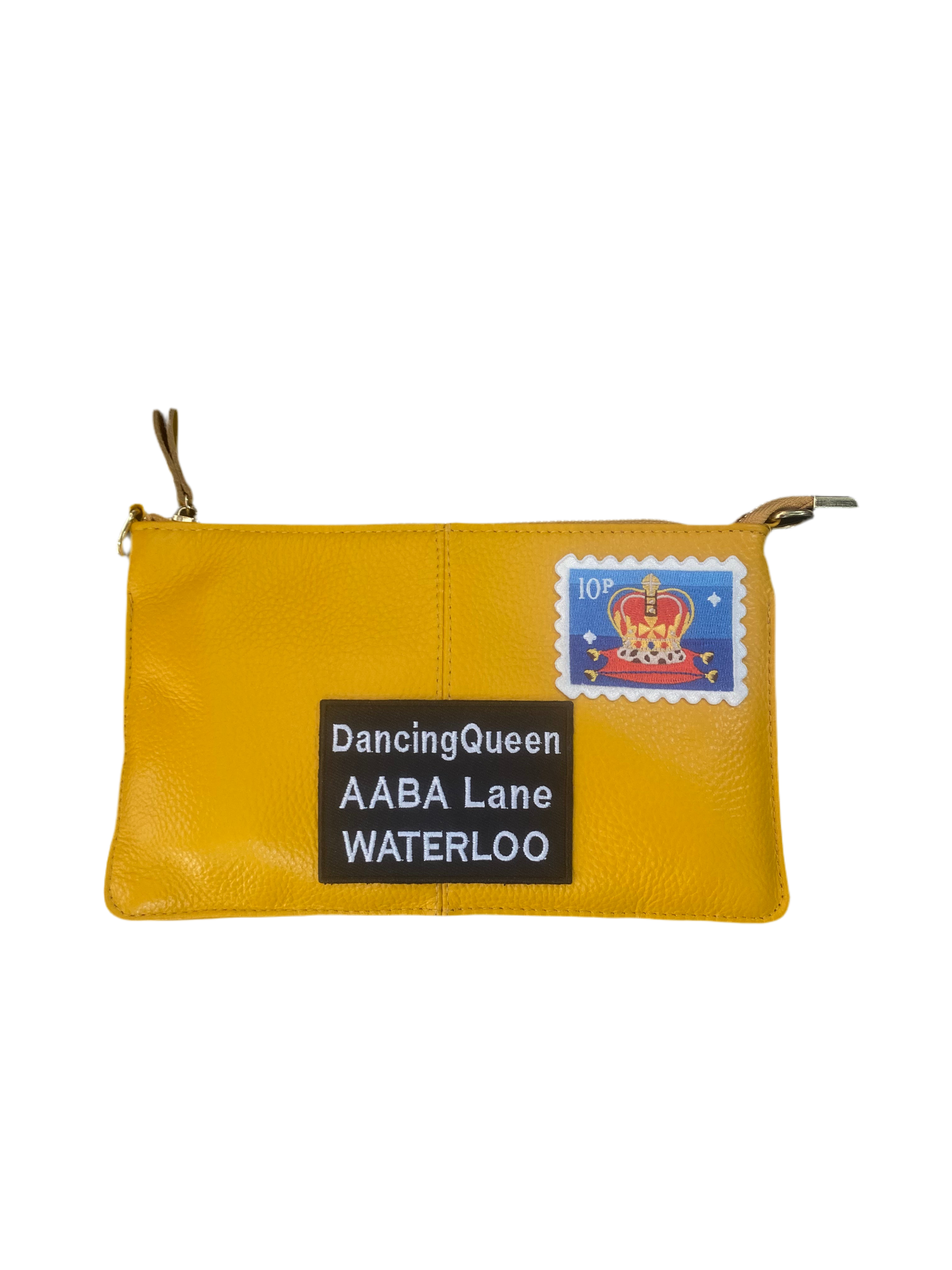 Envelope Leather clutch bag (Yellow ABBA)