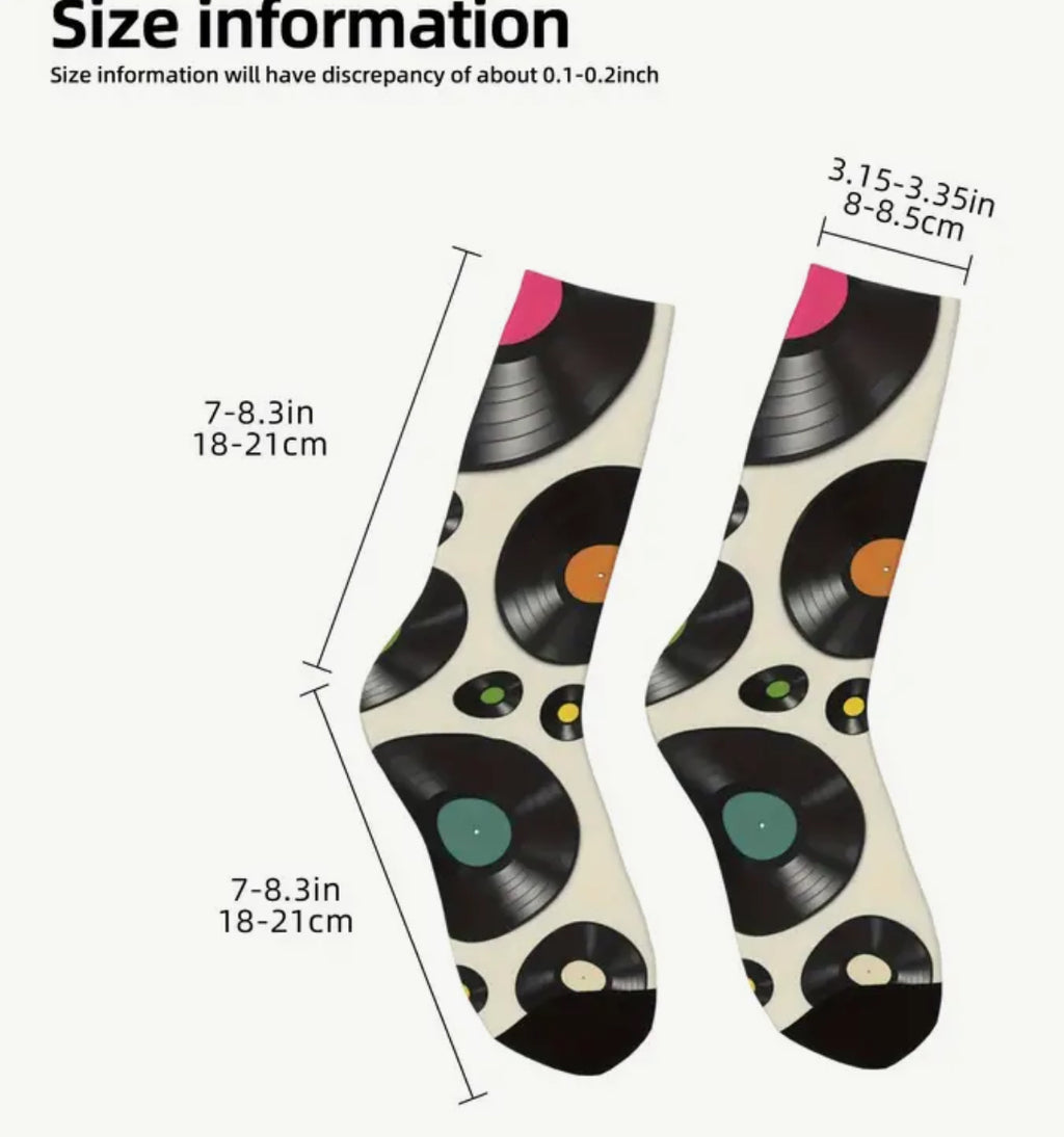 Chaussettes en forme de disque vinyle