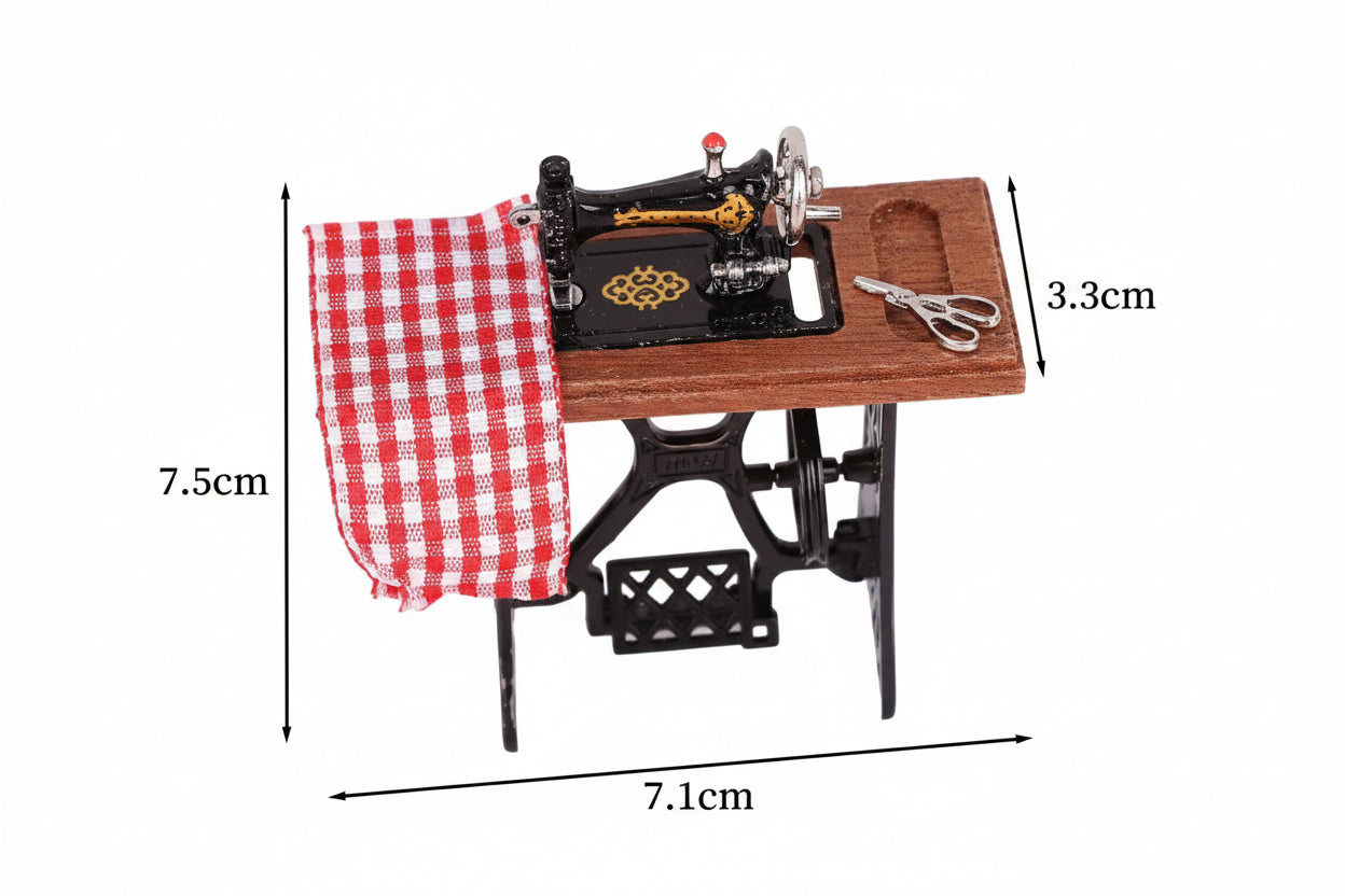Vintage Sewing Machine with Table Miniature