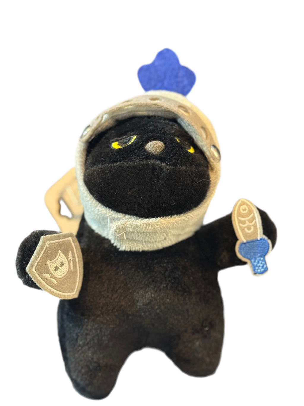 Porte-clés chat chevalier en peluche