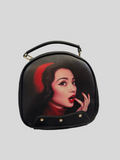 Woman portrait leather handbag