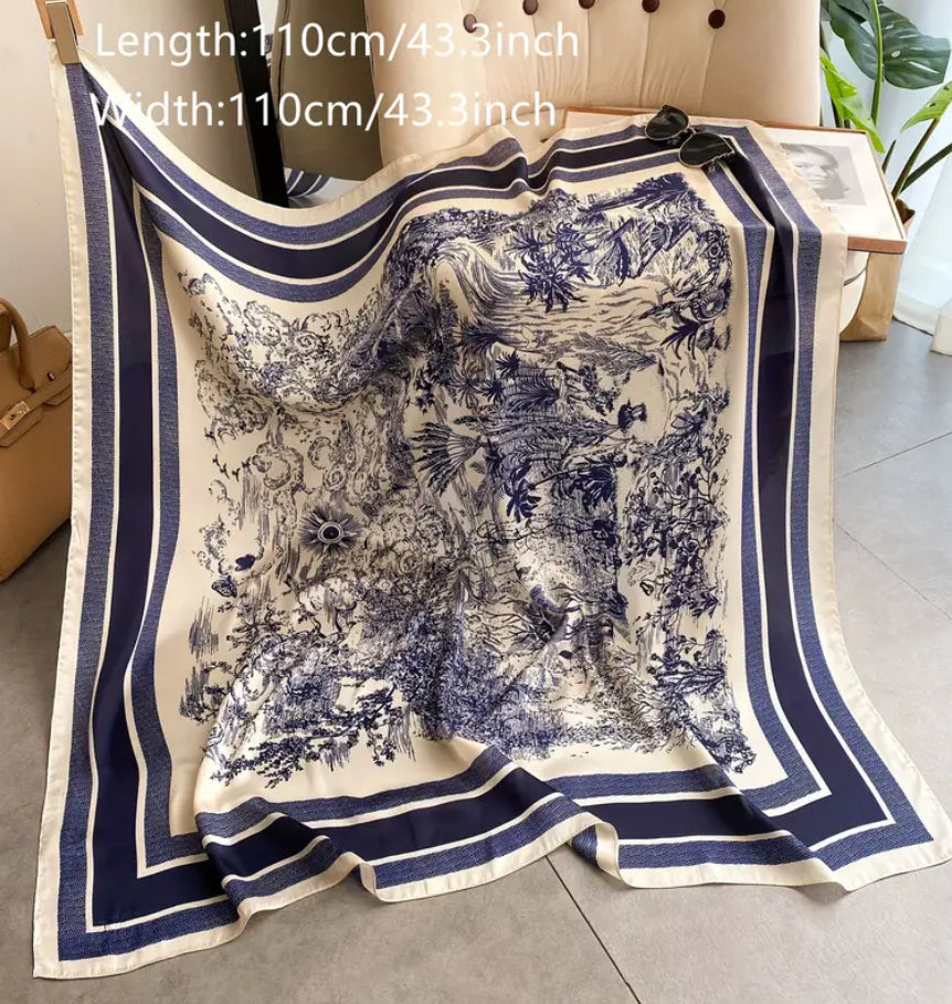 Écharpe Boho Bleu Marine