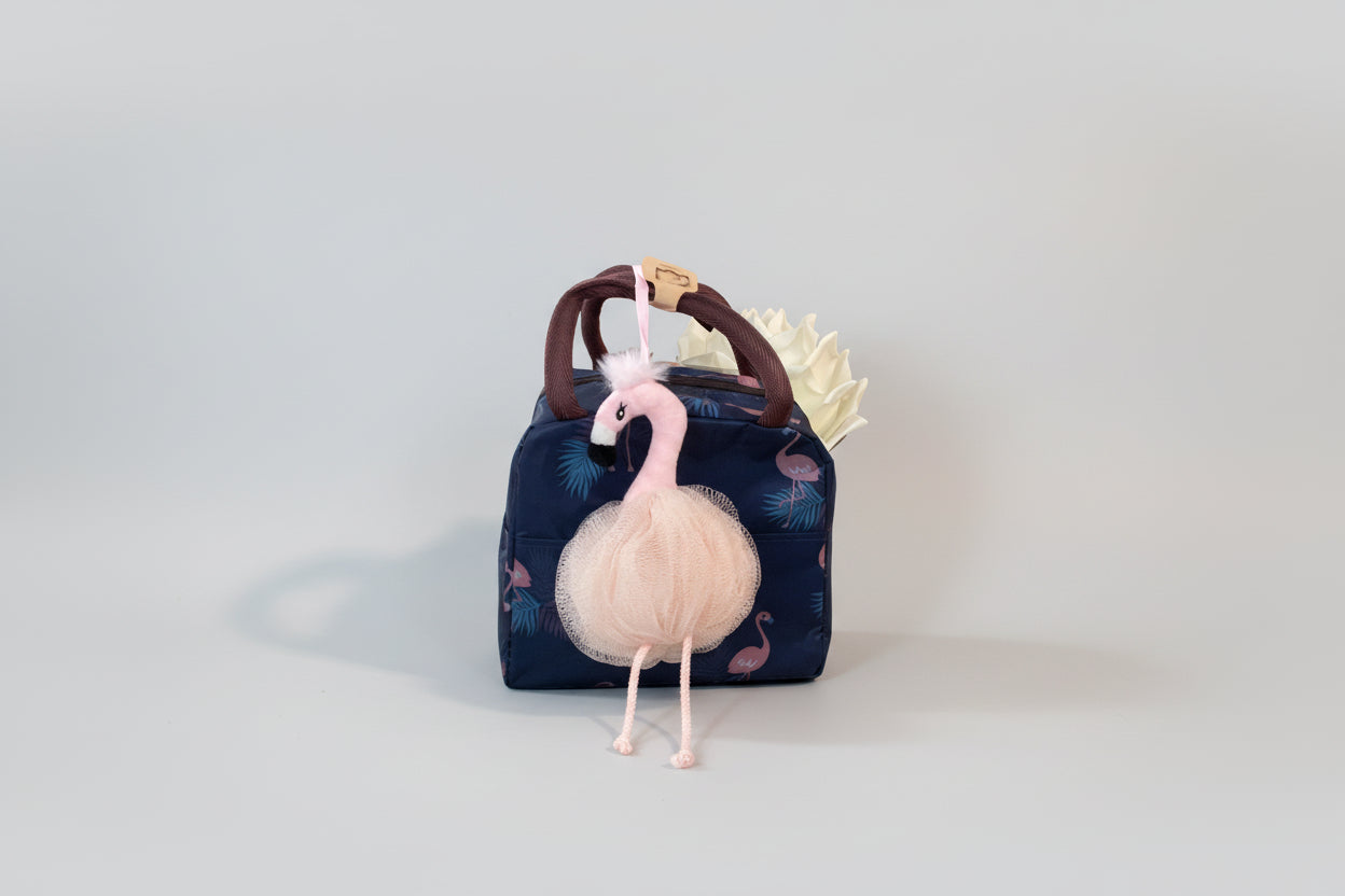 Flamingo Bag and Loofah Scrub
