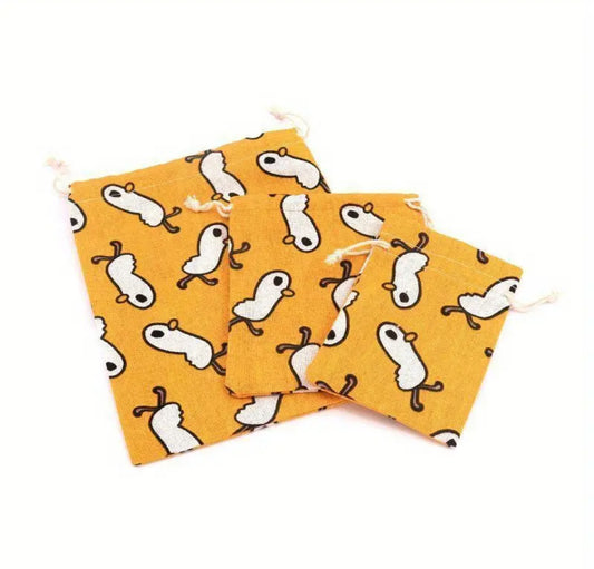 Reusable canvas duck drawstring gift bag (3 sizes)