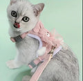 Harnais rose pour chien/chat avec motif lapin
