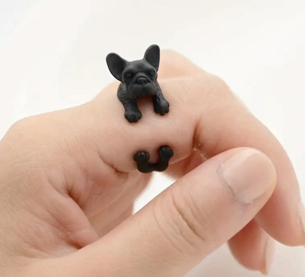 Bulldog dog adjustable ring