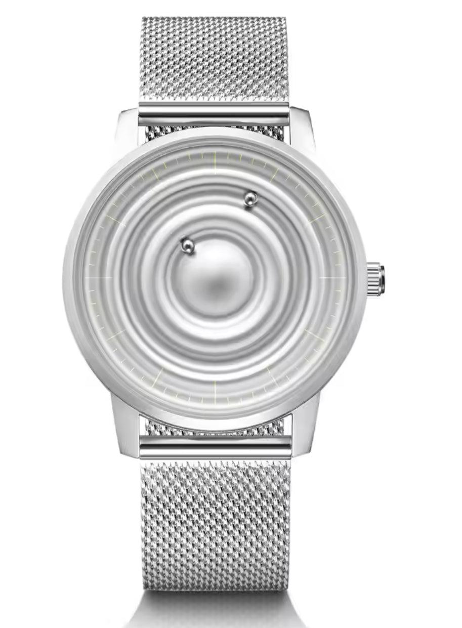 Montre en acier inoxydable à boules magnétiques (argent ou or)
