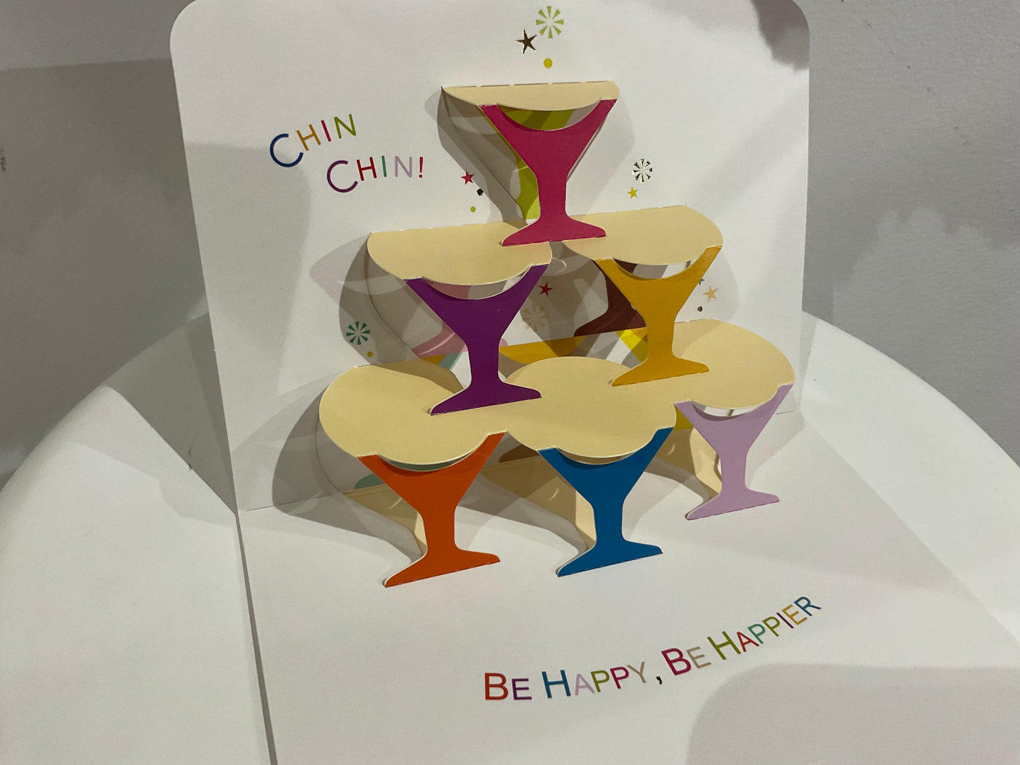 3D Pop-Up Greeting Card-Champagne