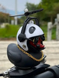 Canard en caoutchouc avec casque d'hélicoptère Panda