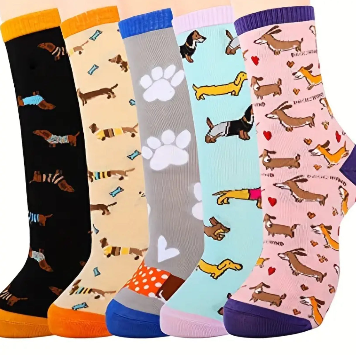 Daschund dog socks ( variety of colours)