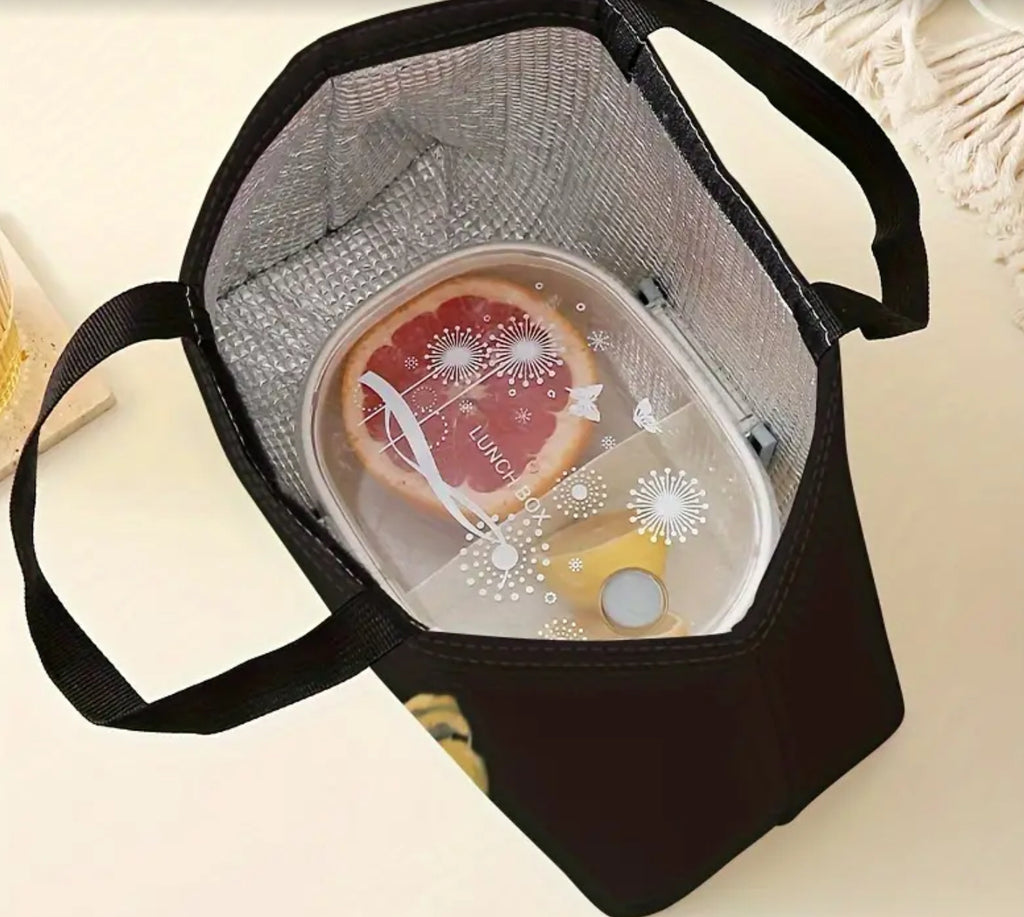 Sac à lunch isotherme Chat avec boucles d'oreilles en perles