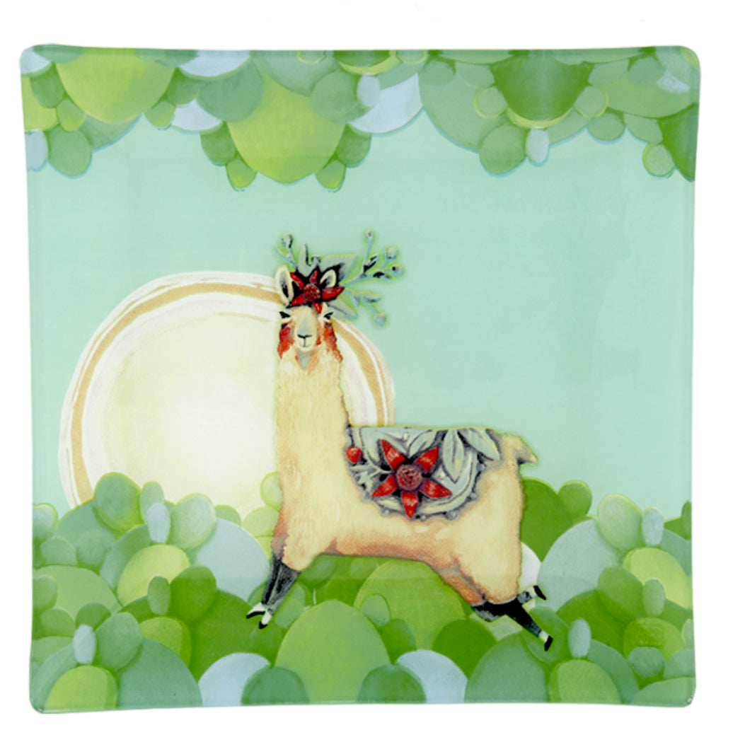 Assiette carrée en verre LLAMA