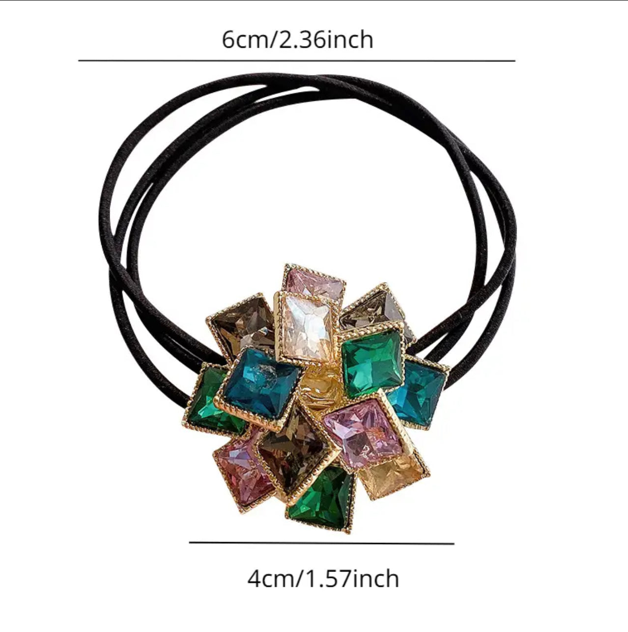 Modern Gem cluster hair tie