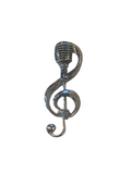 Music Note Microphone Brooch