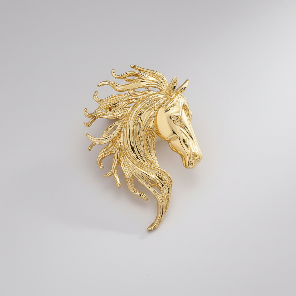 Vintage Horse Head Brooch
