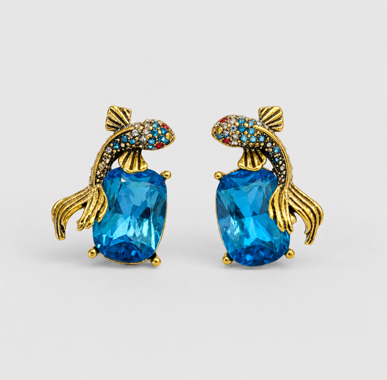 Koi Fish Zircon Earrings