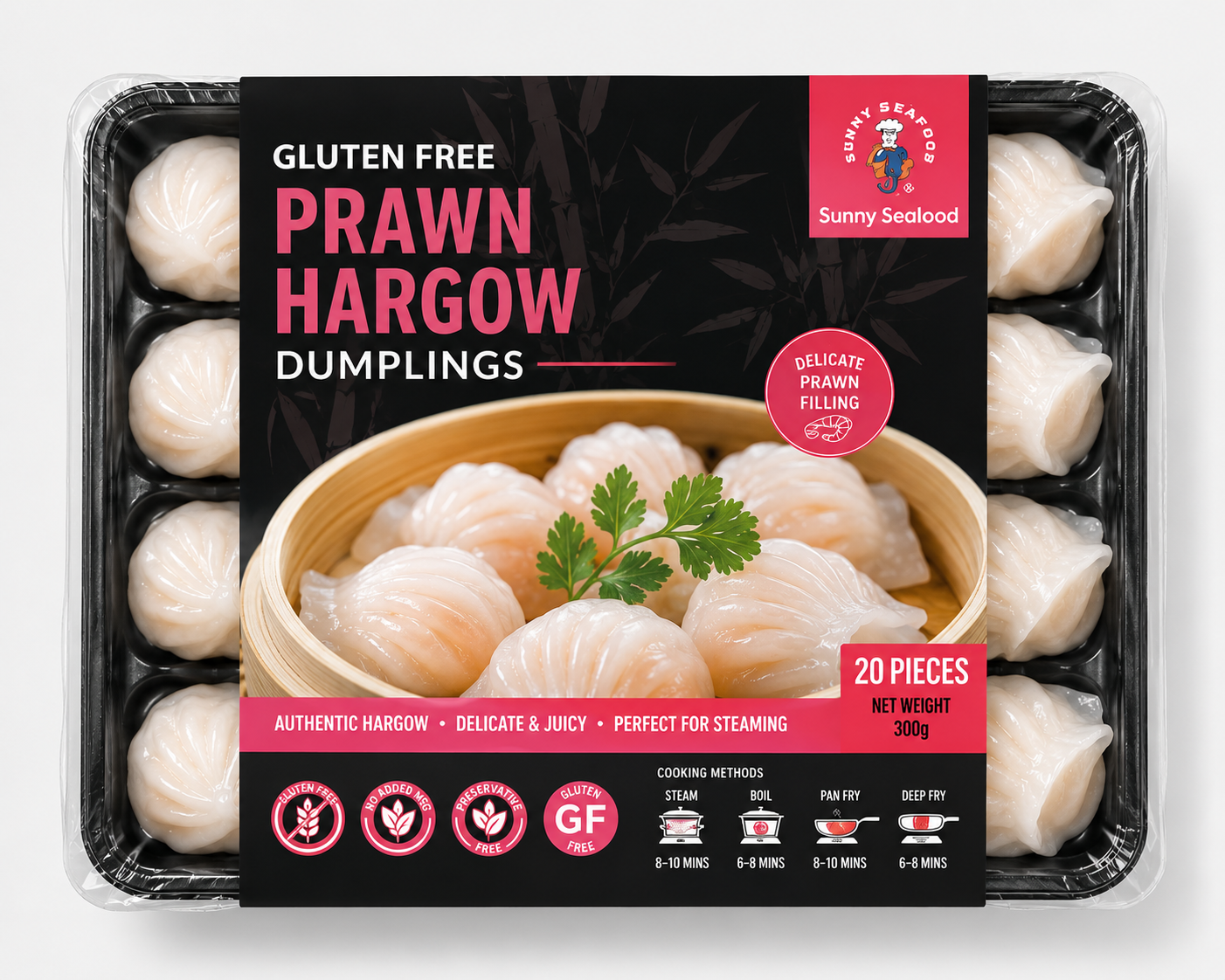 Prawn Hargow Dumplings (Gluten Free) 500g