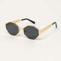 Retro Polygonal Sunglasses – Golden Grey