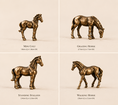 Bronze Mini Horse Figurines