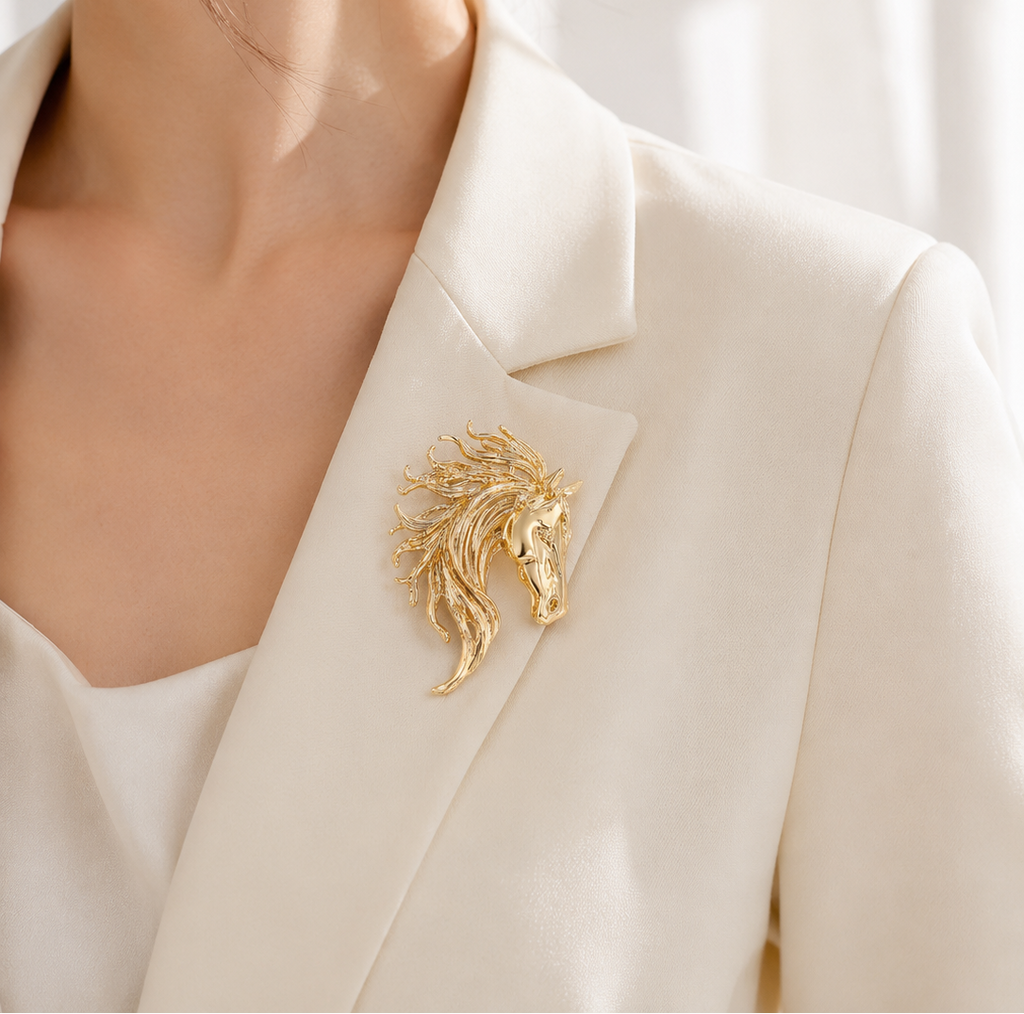 Vintage Horse Head Brooch