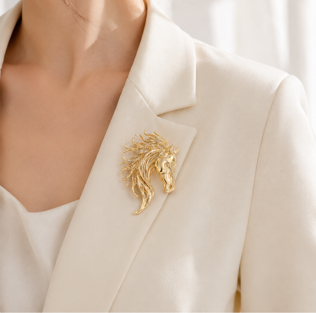 Vintage Horse Head Brooch