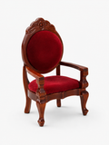 Miniature Wooden Velvet Armchair