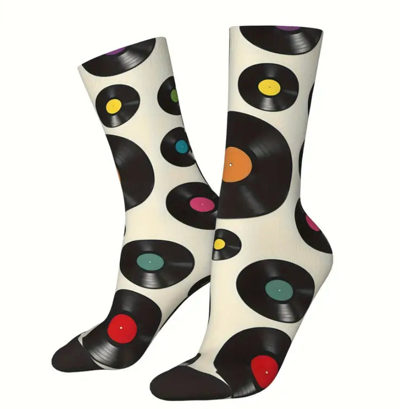 Chaussettes en forme de disque vinyle
