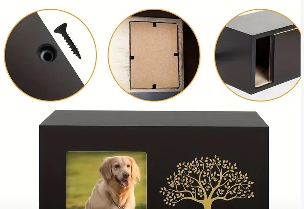 Cadre photo commémoratif en bois pour urne