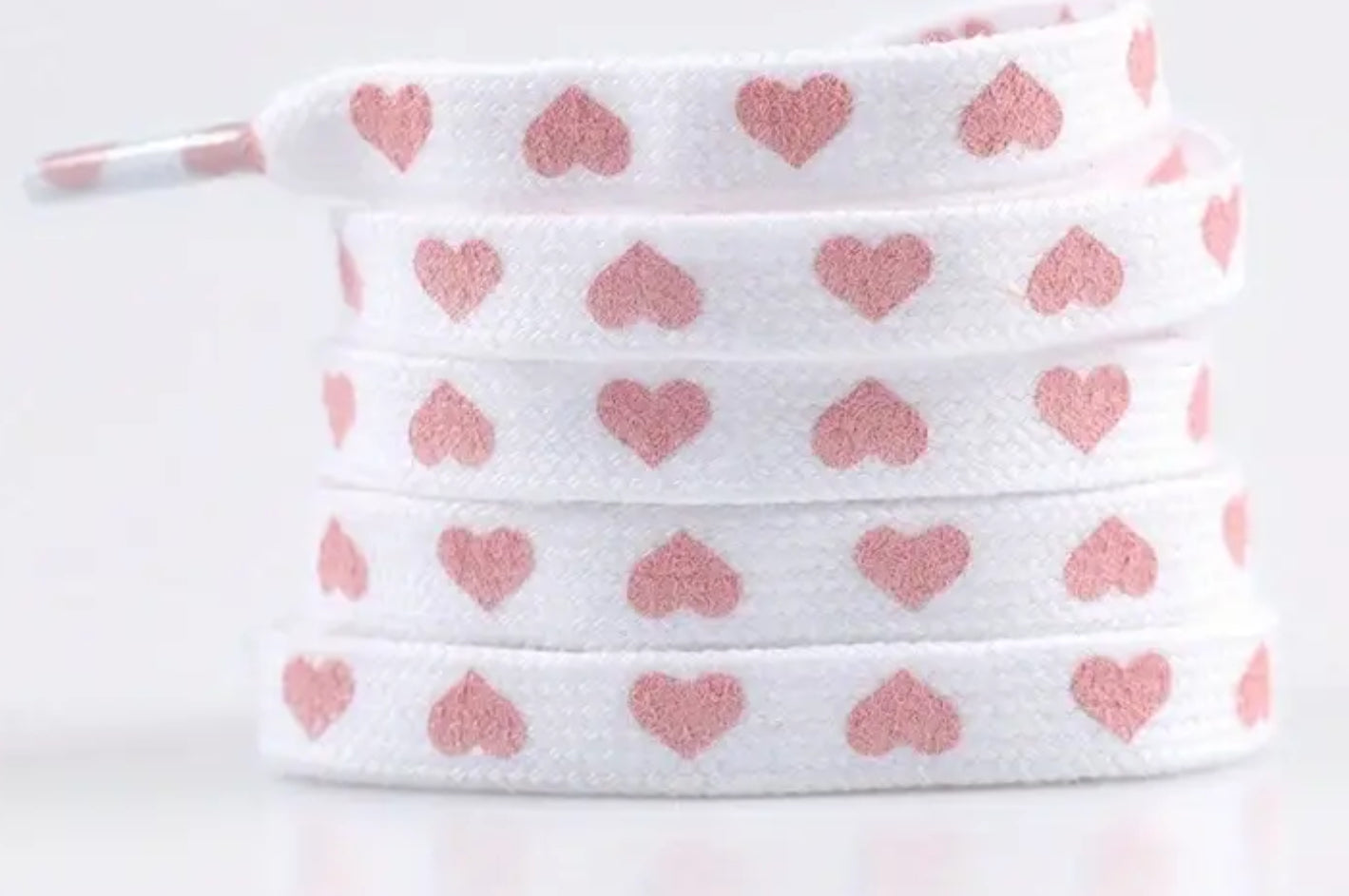 Hearts on white shoelaces ( various colours)