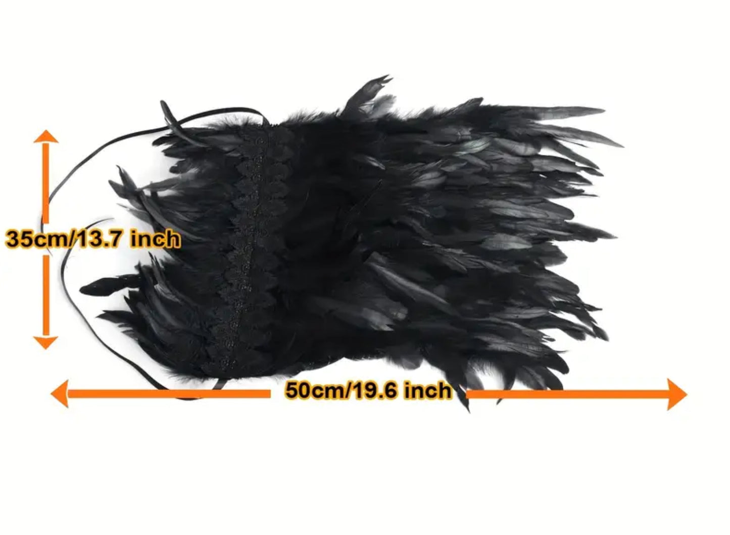 Asymmetrical high neck feather shawl