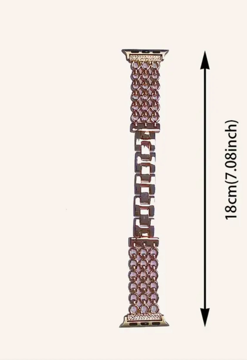 Bracelet Apple Watch en acier inoxydable avec chaîne noire 42 mm