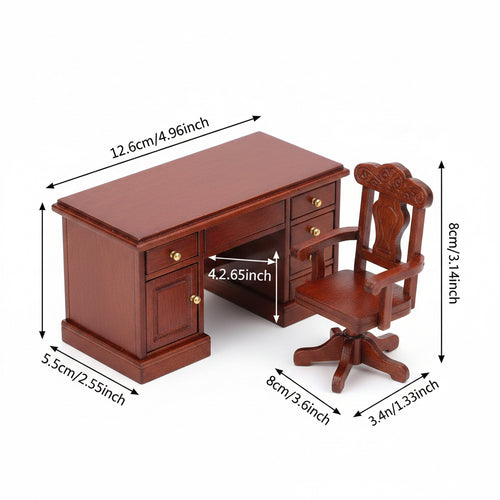 Miniature Wooden  Desk & Seat