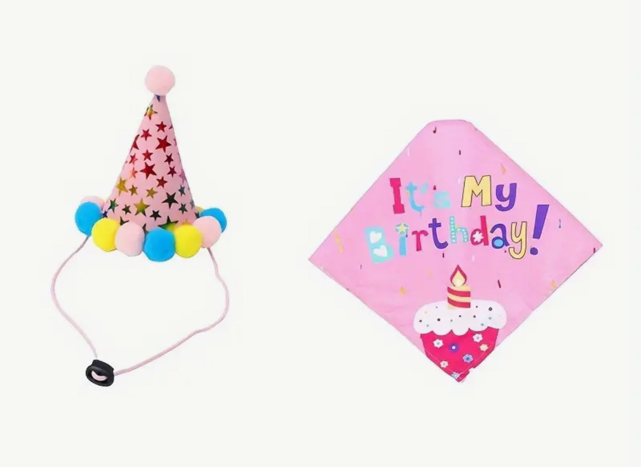 Dog or cat Birthday hat & bandana