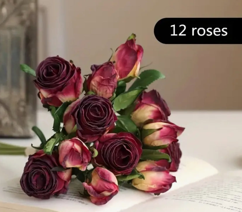 Bouquet de roses artificielles rouges