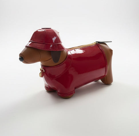Red Dachshund Dog in Raincoat Handbag