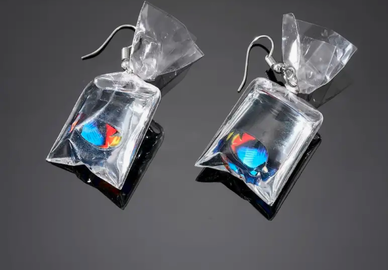 Boucles d'oreilles Poissons tropicaux dans des sacs