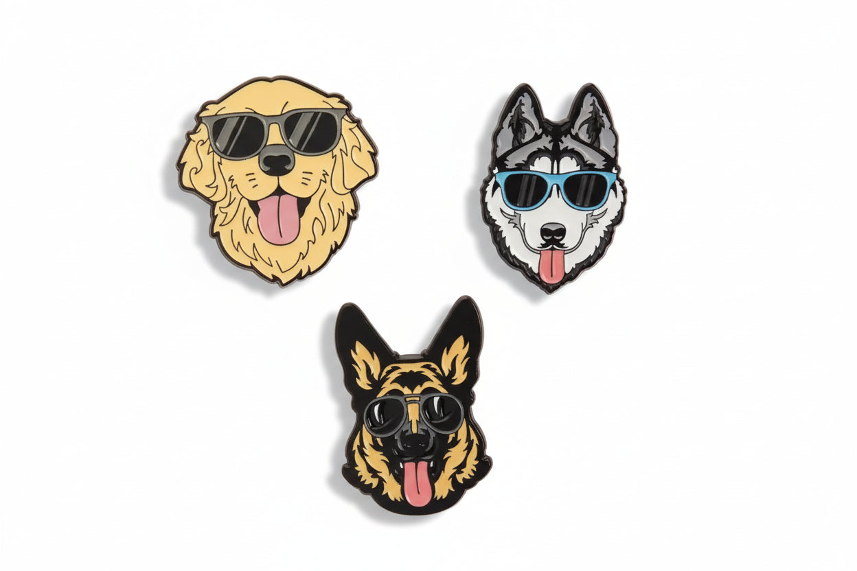 Dog with Sunglasses Pin Brooch